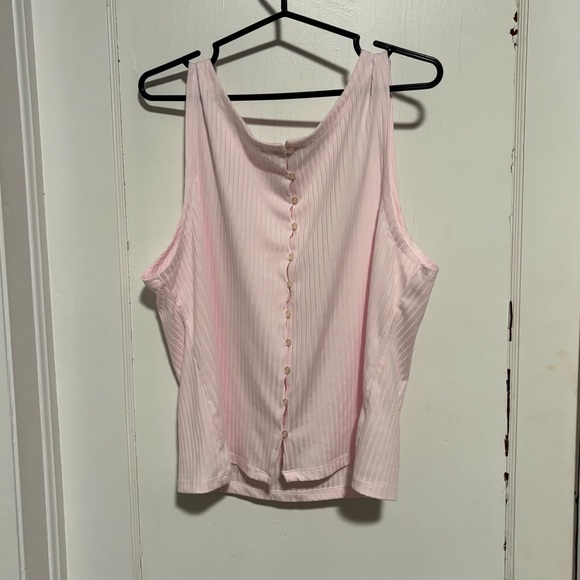Bluenotes Tops - ✨ 3/$30 ✨ Bluenotes Everyday Pink Ribbed Button-Front Tank – Size XL
